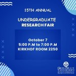 Undergraduate Research Fair on October 7, 2025